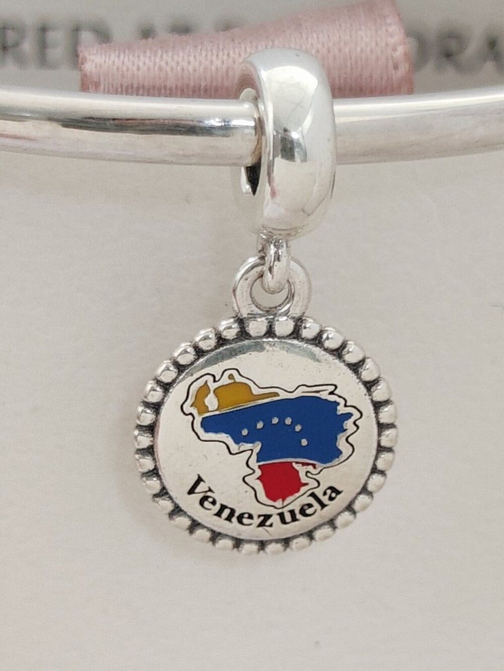 Pandora Venezuela Map Flag Exclusive Travel Vacation Dangle Charm S925 Silver